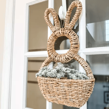 🔥Easter Sale 49% OFF - Handmade Bunny Basket Hanging Wall Pocket Spring Decor